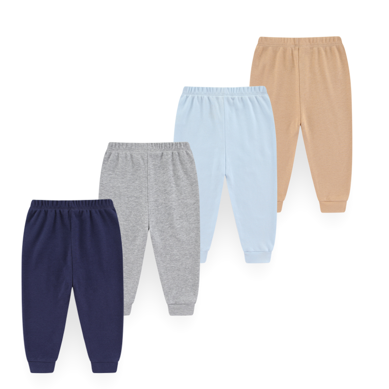 Baby Clothing Bundles - 4-Piece Unisex Baby Pants 100%Cotton Solid