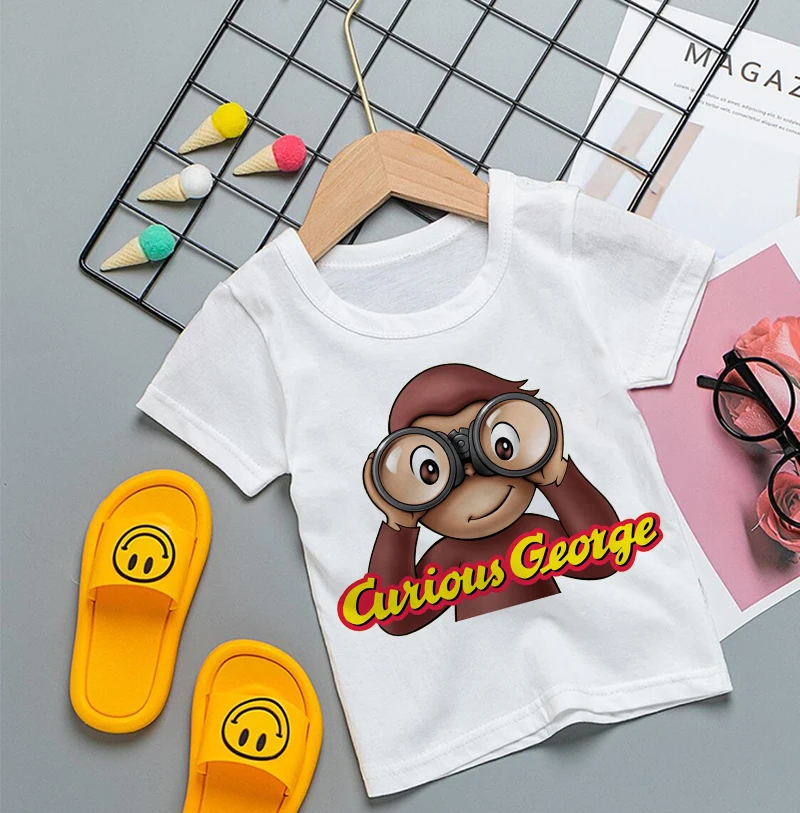 Baby Clothing Sale - Curious George Cartoon Print T-Shirt for
