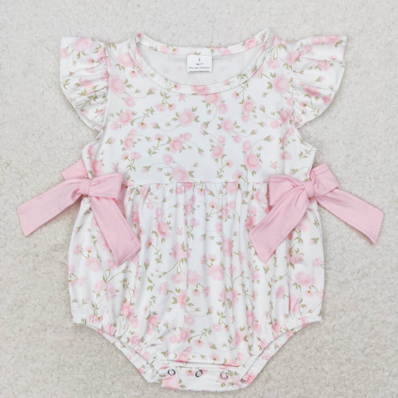 Baby Clothing Sale - Infant girls pink floral Rompers Clothing