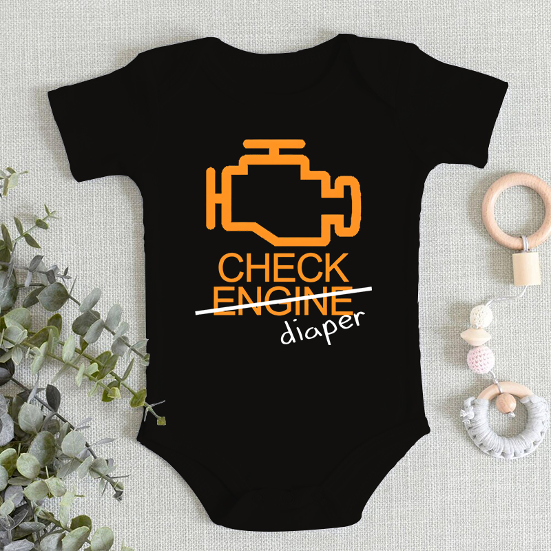 Baby Clothing Outlet - Funny Check Diaper Letter Design Skin