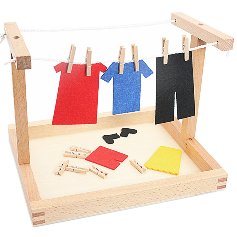 Baby Clothing Kit - Baby Montessori Wooden DIY Mini Simulation