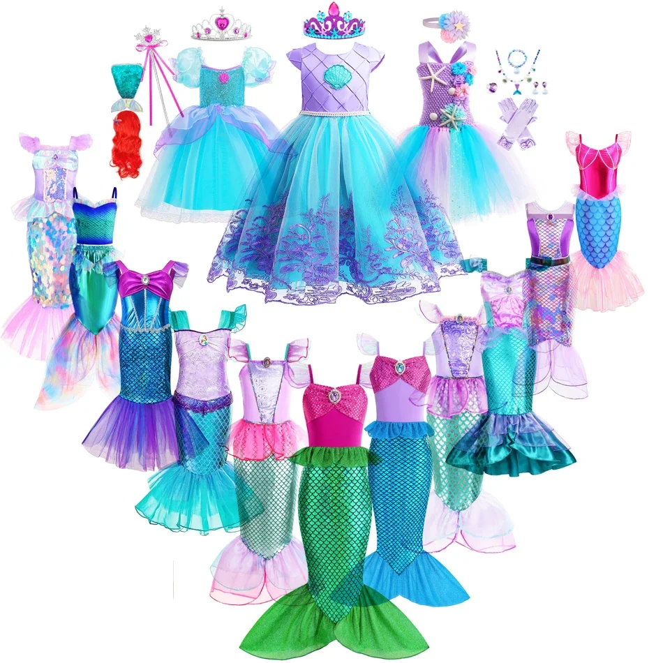 Mermaid Dress Girls Kids Cospl - Baby Clothing Sizes ulasan dan harga
