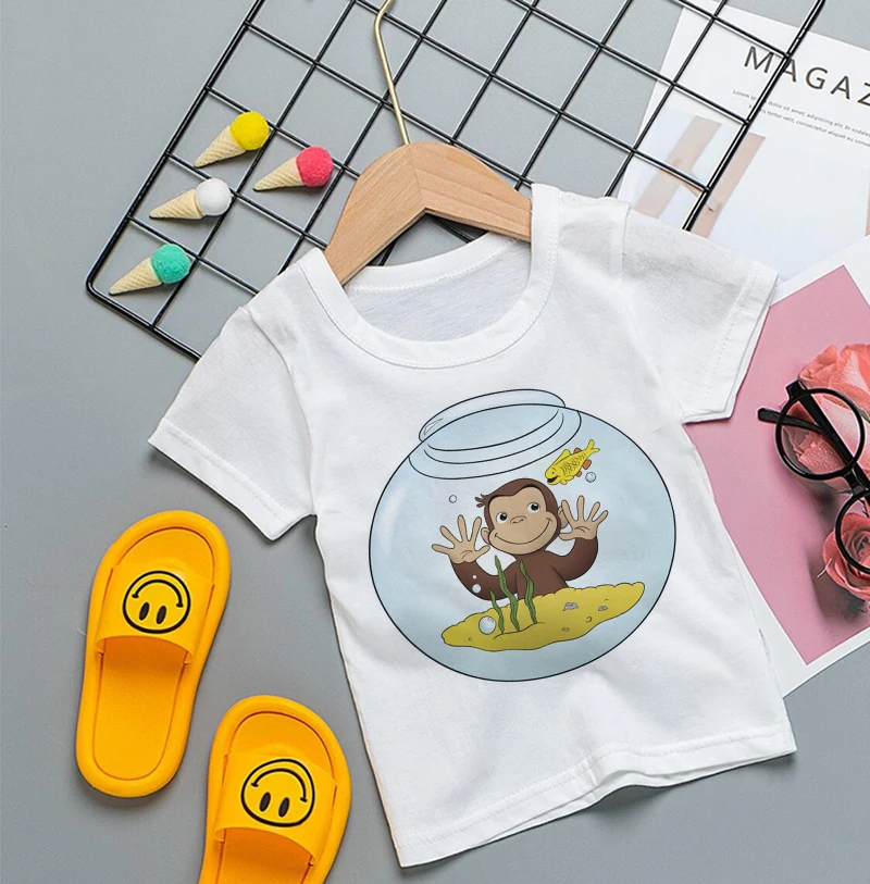 Curious George Cartoon Print T - Baby Clothing Sale ulasan dan harga