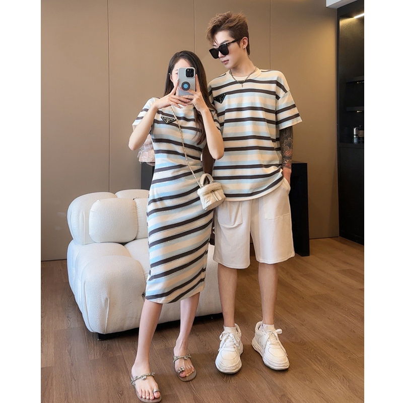 Dad Mom and Baby Matching Stri - Baby Clothing For Summer ulasan dan harga