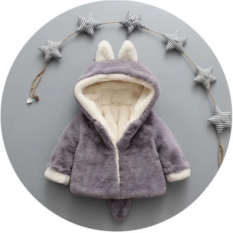 Cute Cat Ears Plush Baby Jacke - Baby Clothing Winter ulasan dan harga